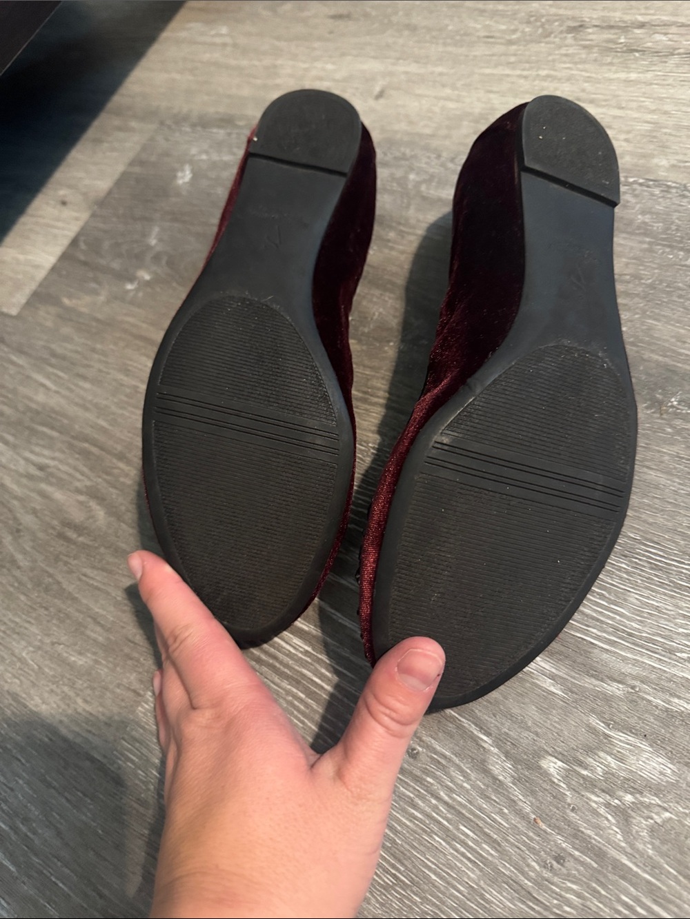 Vera Wang Embellished Velvet Ballet Flats in Wine - Picture 2 of 3
